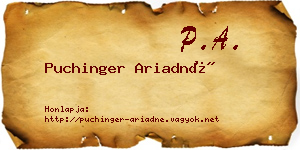 Puchinger Ariadné névjegykártya